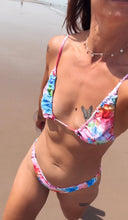 Load image into Gallery viewer, Lotus Bloom Soleil Ruched Triangle String Bikini Top