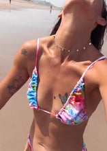 Load image into Gallery viewer, Lotus Bloom Soleil Ruched Triangle String Bikini Top