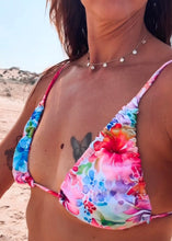 Load image into Gallery viewer, Lotus Bloom Soleil Ruched Triangle String Bikini Top