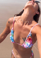 Load image into Gallery viewer, Lotus Bloom Soleil Ruched Triangle String Bikini Top