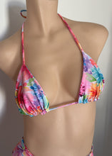 Load image into Gallery viewer, Colorful bikini top on a mannequin against a neutral background