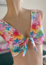 Load image into Gallery viewer, Colorful floral bikini on a mannequin against a neutral background
