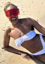 Load image into Gallery viewer, White Gold Amalfi Ruched Strapless Top