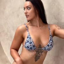 Load image into Gallery viewer, Customisable Soleil Ruched Triangle String Bikini Top