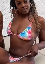 Load image into Gallery viewer, Lotus Bloom Soleil Ruched Triangle String Bikini Top