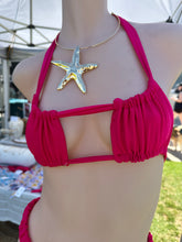 Load image into Gallery viewer, Berry Tulum Cut Out Peek A Boo Bikini Top