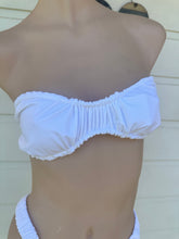 Load image into Gallery viewer, White Gold Amalfi Ruched Strapless Top