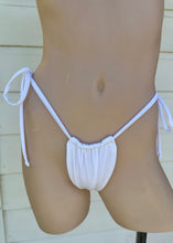 Load image into Gallery viewer, White bikini bottom on a person against a light background