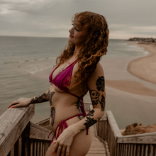 Load image into Gallery viewer, Customisable Tully String Bikini Triangle Top
