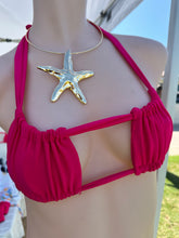 Load image into Gallery viewer, Berry Tulum Cut Out Peek A Boo Bikini Top
