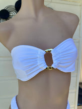 Load image into Gallery viewer, White Gold Tropez Straples Gold Buckle Top
