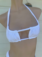 Load image into Gallery viewer, White Gold Tulum Cut Out Peek A Boo Bikini Top
