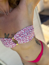 Load image into Gallery viewer, Watermelon Tropez Strapless Gold Buckle Top
